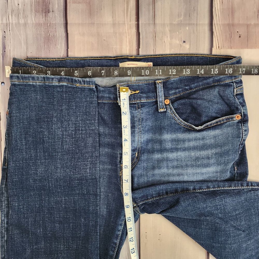 Levi's Boyfriend‎ Women's 30 Blue Denim Jeans Logo Patch Stretch 33x26.5 Actual - Picture 12 of 12